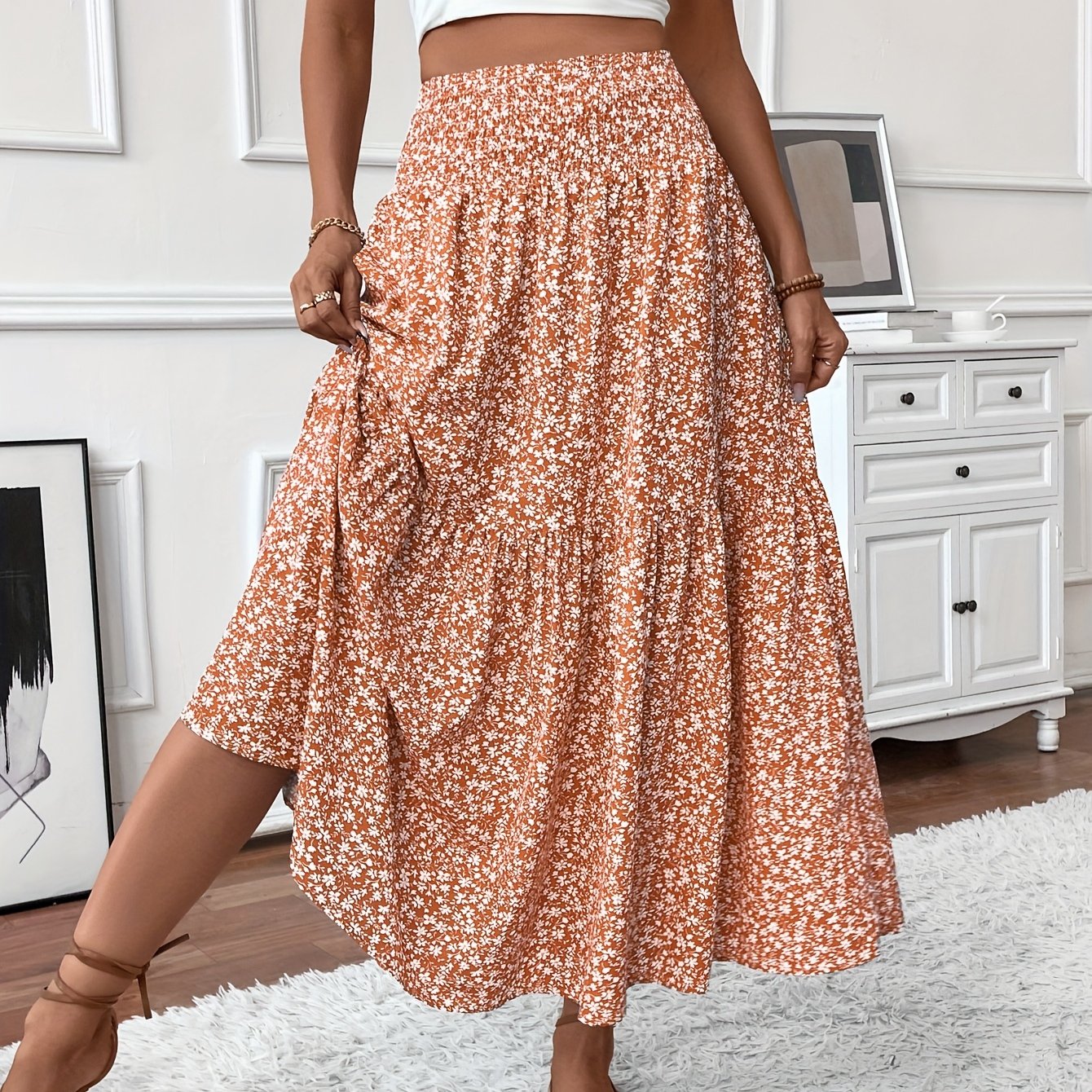 Tahlia | Tiered Floral Maxi Skirt