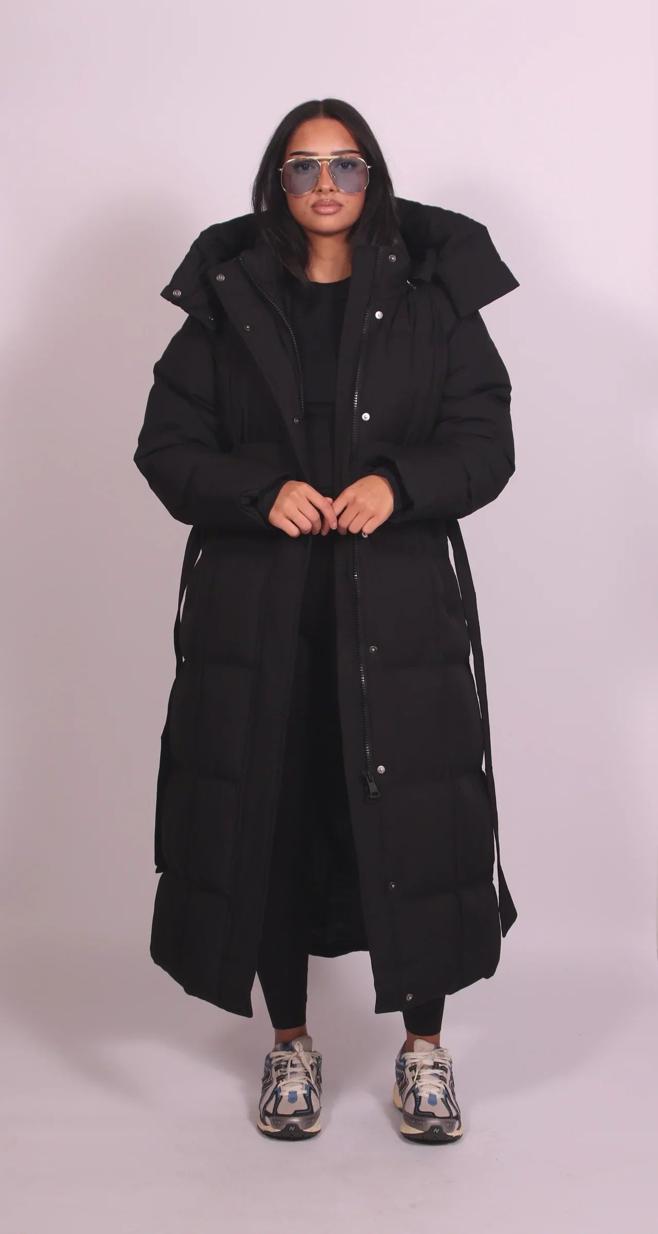 Patricia - Long Belted Puffer Coat