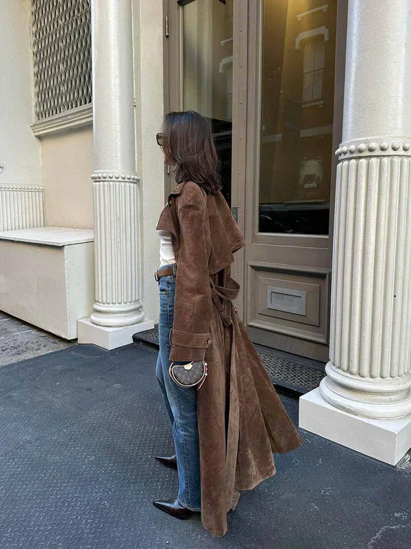 Amelia™ | Luxe Suede Trench Coat