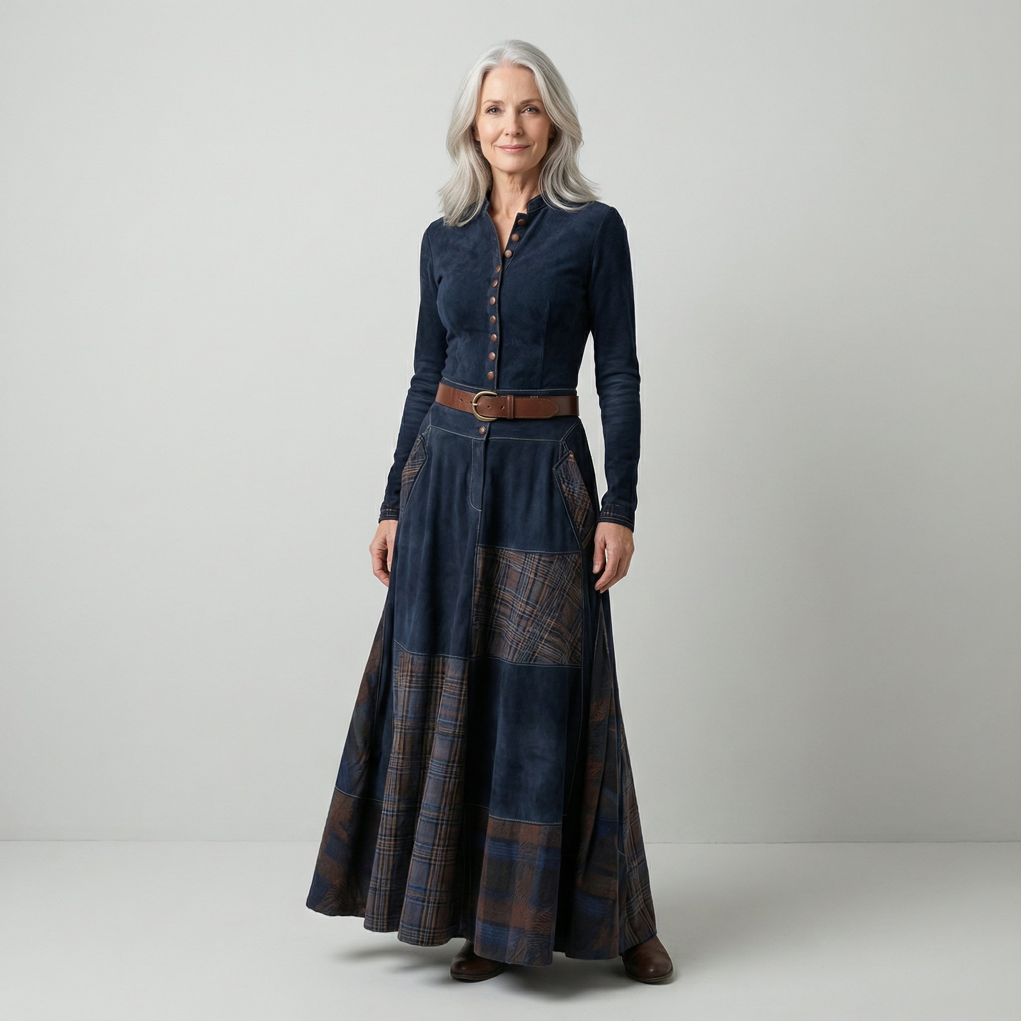 Emily | Belted Suede Dress