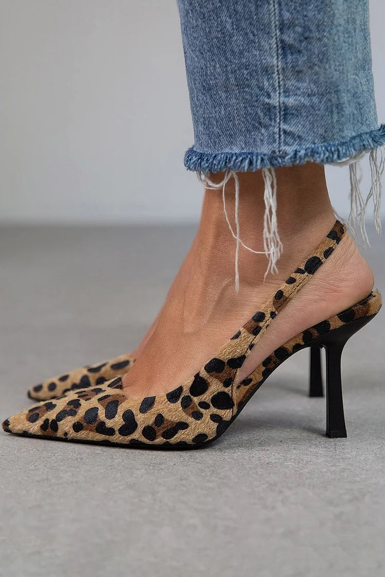 Clara | Leopard Slingback Heels