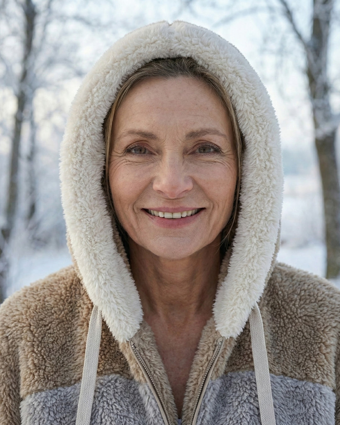 Colorblock Plush Coat