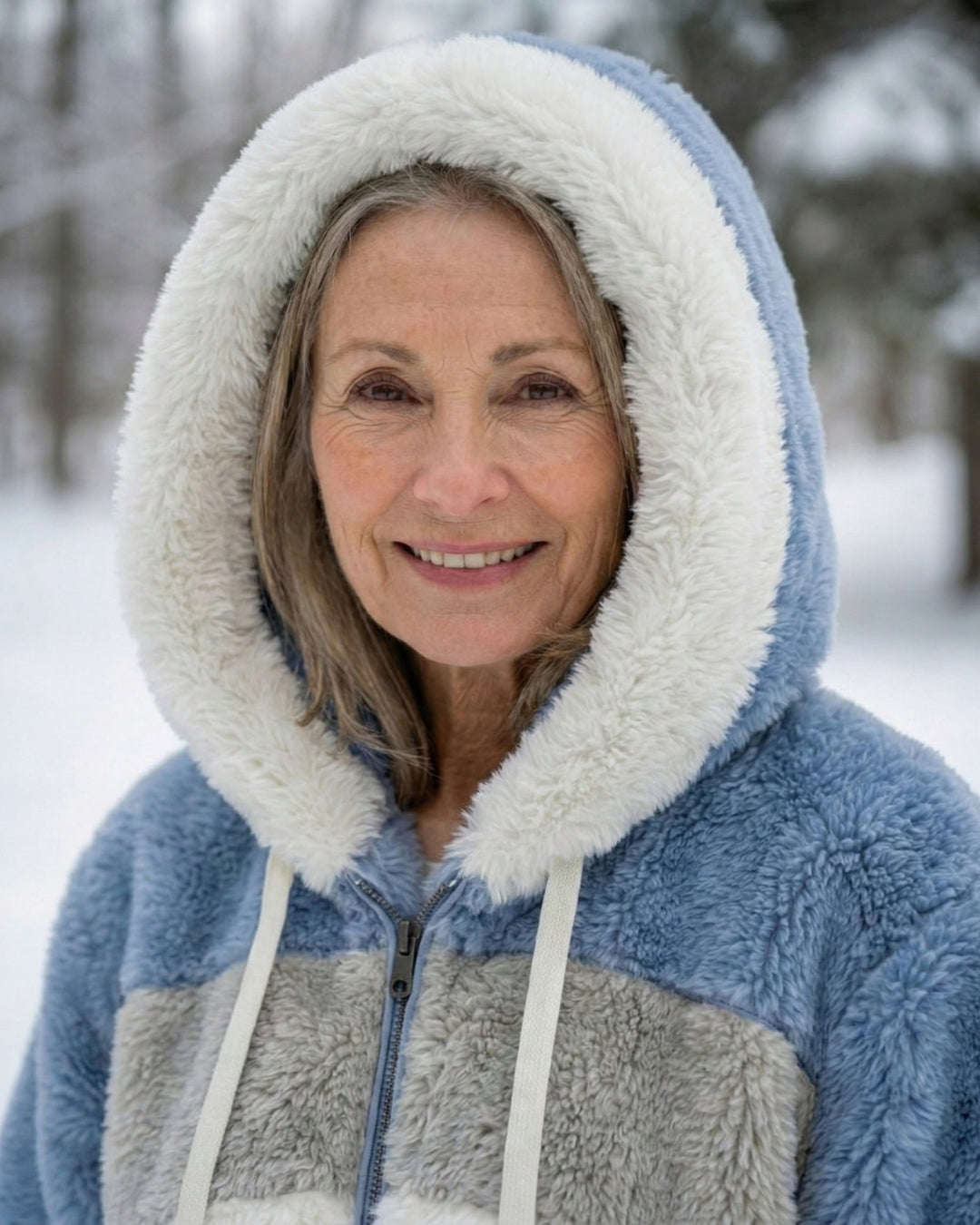 Colorblock Plush Coat