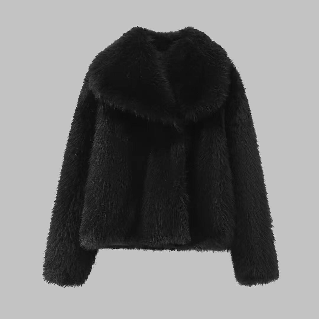 TATSULOK™ - Classy Long Sleeve Collared Fuzzy Coat