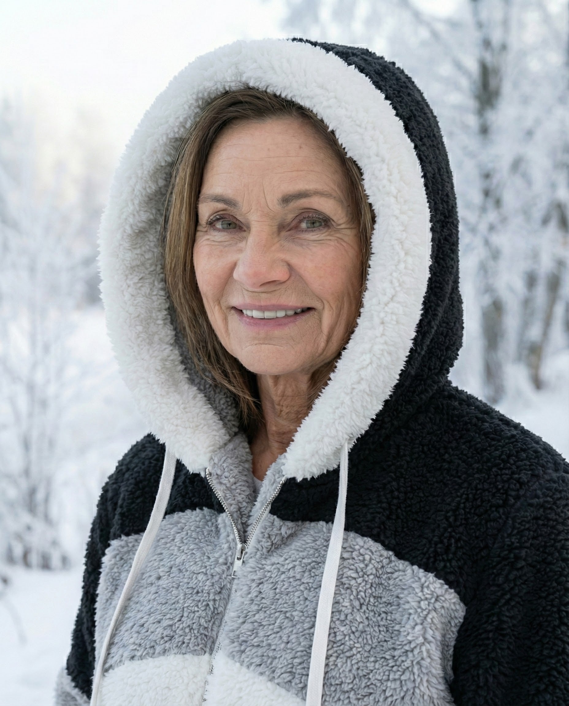 Colorblock Plush Coat