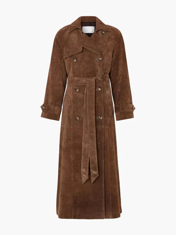 Amelia™ | Luxe Suede Trench Coat