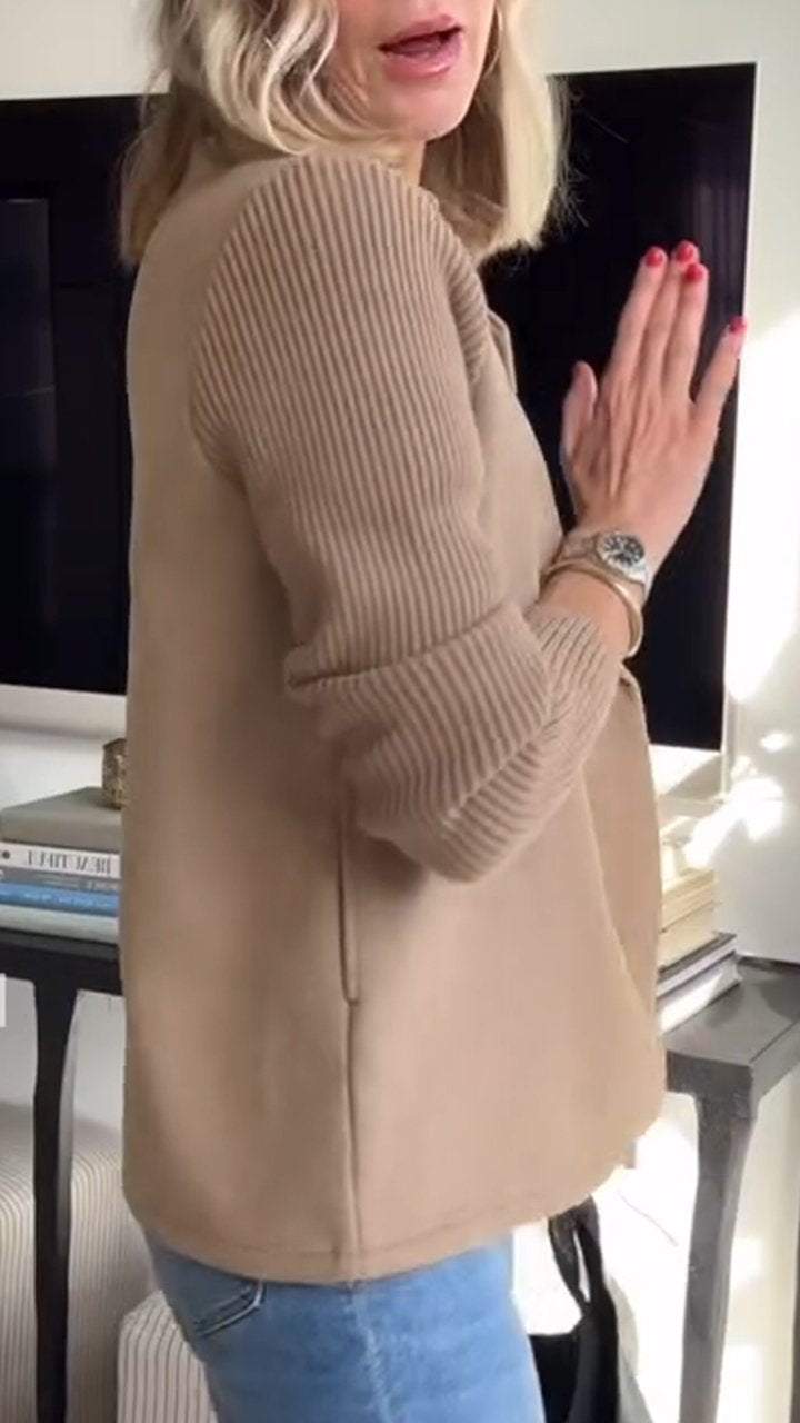 Jaz | Chic Knit-Sleeve Blazer